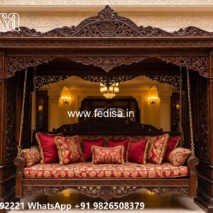 Vintage Wood Carving Swing Design with Decorative Beauty No-8046