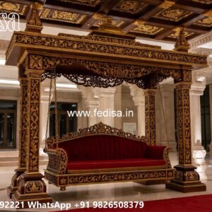 Handcrafted Wood Carving Swing Design with Palace Elegance No-8047