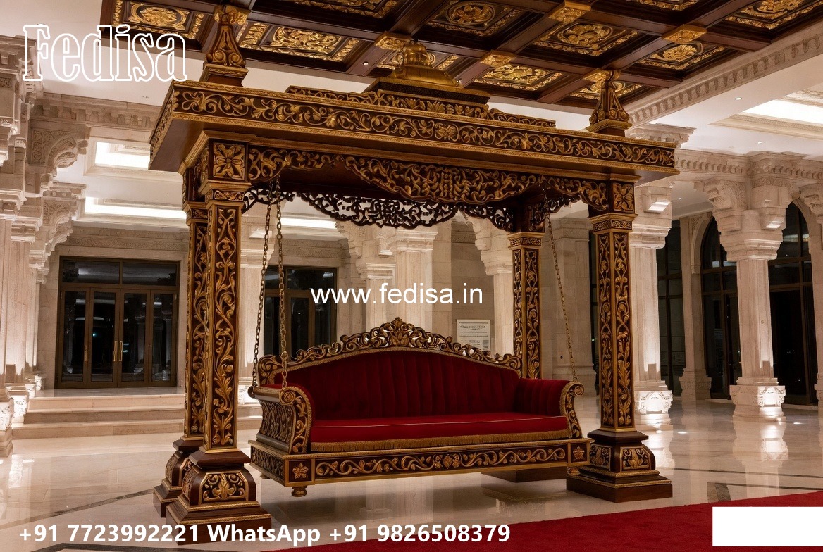 Handcrafted Wood Carving Swing Design with Palace Elegance No-8047