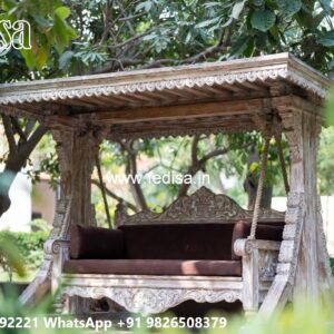 Wood Carving Swing Design with Elegant Decorative Finish No-8048