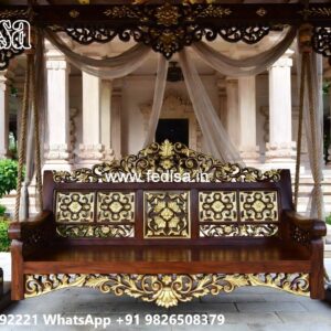 Luxury Wood Carving Swing Design for Relaxing Indoor Spaces No-8049