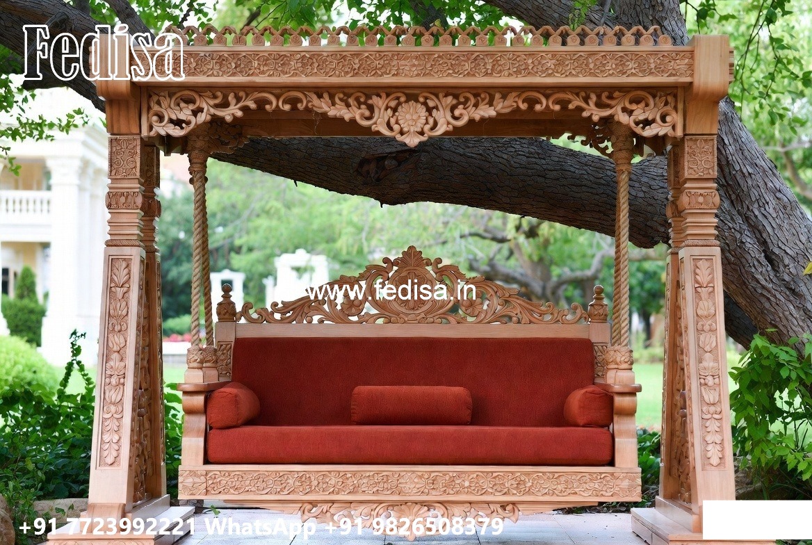 Classic Wood Carving Swing Design with Timeless Elegance No-8050