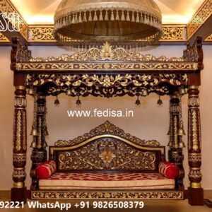 Decorative Wood Carving Swing Design with Artistic Finish No-8055