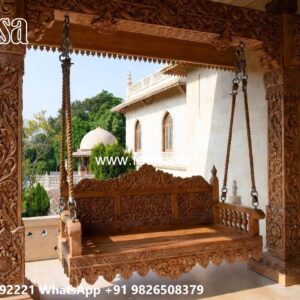 Traditional Wood Carving Swing Design for Indian Homes No-8056