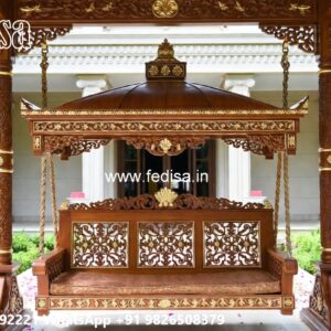 Luxury Wood Carving Swing Design with Elegant Backrest No-8057
