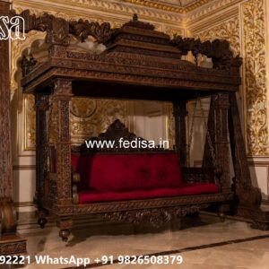 Royal Wood Carving Swing Design for Grand Villa Interiors No-8063