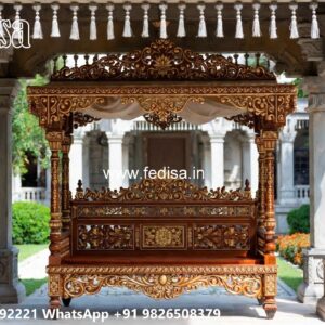 Beautiful Wood Carving Swing Design with Antique Charm No-8064