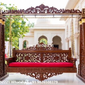 Traditional Wood Carving Swing Design with Elegant Finish No-8071