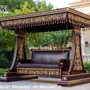 Royal Wood Carving Swing Design with Decorative Detailing No-8077