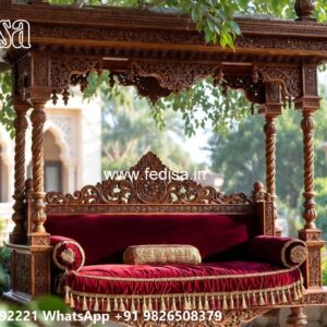 Beautiful Wood Carving Swing Design for Indoor Hall Areas No-8078