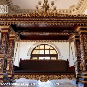 Handcrafted Wood Carving Swing Design with Timeless Style No-8086
