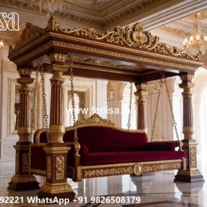 Wood Carving Swing Design with Decorative Hanging Chains No-8089