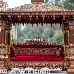 Luxury Wood Carving Swing Design with Rich Craftsmanship No-8091