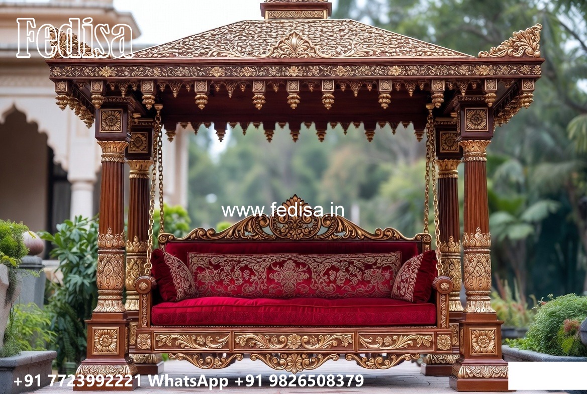 Luxury Wood Carving Swing Design with Rich Craftsmanship No-8091