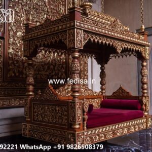 Wood Carving Swing Design with Beautiful Handcrafted Finish No-8094