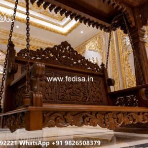 Elegant Wood Carving Swing Design with Vintage Wooden Appeal No-8099
