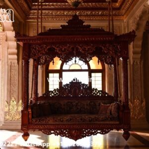 Wooden Swing Design with Rich Teak Wood Texture No-8136
