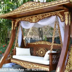 Decorative Wooden Swing Design for Elegant Sitting Area No-8137