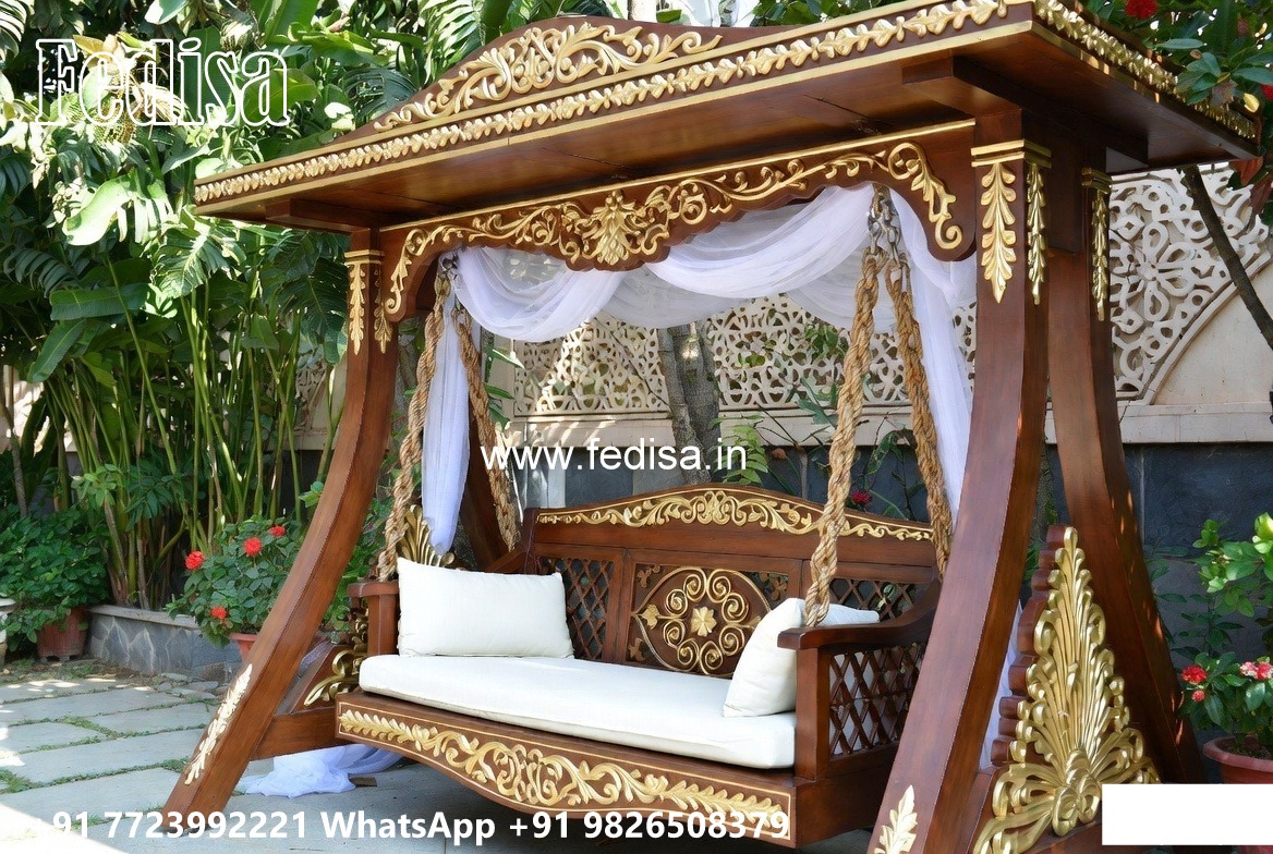 Decorative Wooden Swing Design for Elegant Sitting Area No-8137