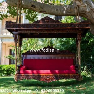 Wooden Swing Design with Royal Palace Inspired Look No-8140
