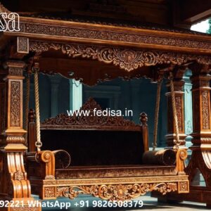Wooden Swing Design with Intricate Handcrafted Details No-8142
