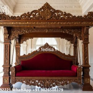 Elegant Wooden Swing Design for Family Relaxation Space No-8146