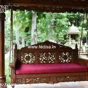 Wooden Swing Design with Elegant Carved Backrest No-8181