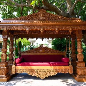 Wooden Swing Design with Designer Carving Artwork No-8194