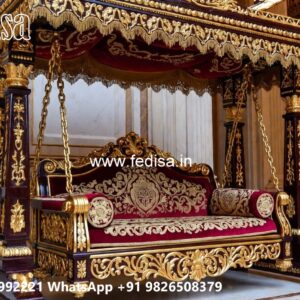 Elegant Royal Swing Design with Handcrafted Wooden Carving No-8402