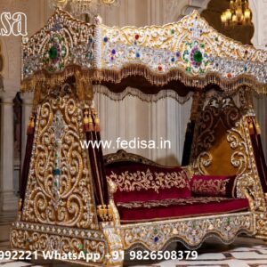 Artistic Wood Carving Swing Design with Floral Patterns No-8455