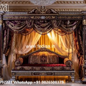 Elegant Wood Carving Swing Design with Handcrafted Details No-8460