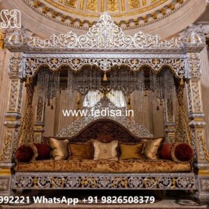 Wood Carving Swing Design with Decorative Wooden Artwork No-8464