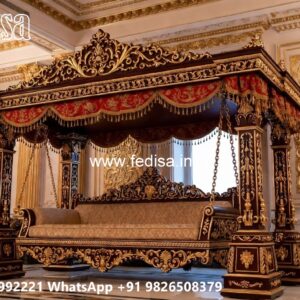 Luxury Wood Carving Swing Design with Brass Chain Style No-8465