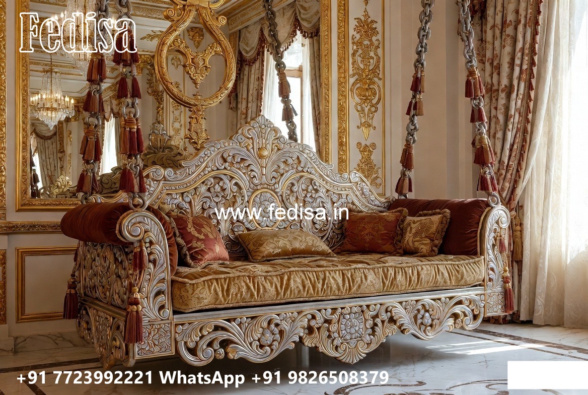 Traditional Wood Carving Swing Design with Floral Engraving No-8468