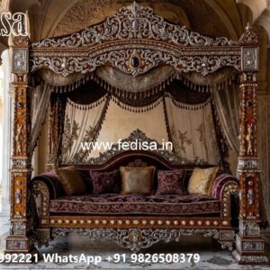 Artistic Wooden Swing Design with Detailed Carving Style No-8492