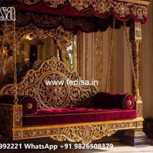Classic Wood Carving Swing Design with Timeless Elegance No-8500
