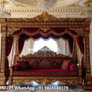 Wood Carving Swing Design with Intricate Wooden Patterns No-8501