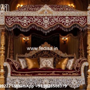 Artistic Wood Carving Swing Design for Sophisticated Decor No-8520