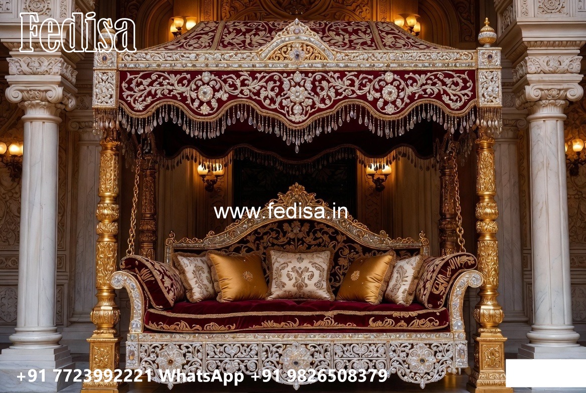 Artistic Wood Carving Swing Design for Sophisticated Decor No-8520