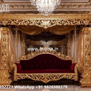 Traditional Wood Carving Swing Design with Elegant Details No-8545
