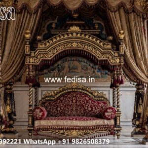 Solid Wood Swing Design with Artistic Hand Carving No-8561