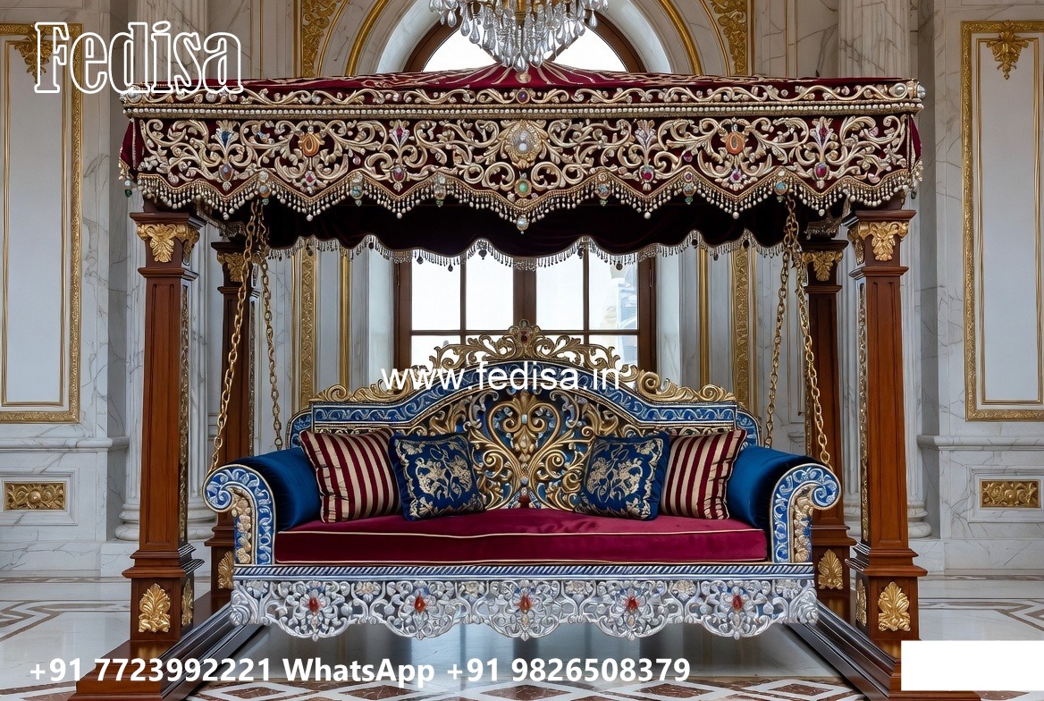 Decorative Wooden Swing Design for Elegant Sitting Area No-8587
