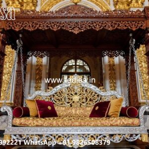 Wooden Swing Design with Intricate Handcrafted Details No-8592