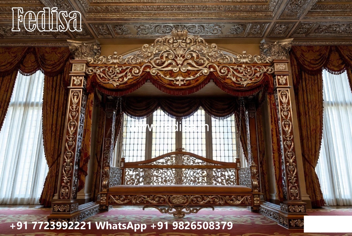 Wooden Swing Design with Elegant Brass Accessories No-8600