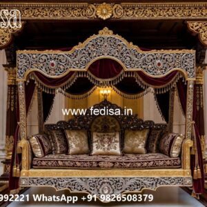 Wooden Swing Design with Decorative Cushion Arrangement No-8626