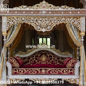 Wooden Swing Design with Elegant Carved Backrest No-8631