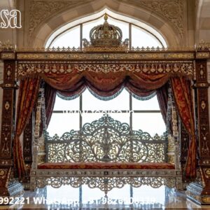 Handcrafted Wooden Swing Design with Royal Elegance No-8641